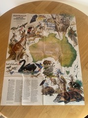 National Geographic Australia Land of Living Fossils Map Magazine 1979