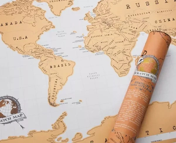 Large Size Scratch Off World Map Poster Personalized Travel Vacation Log Gift UK