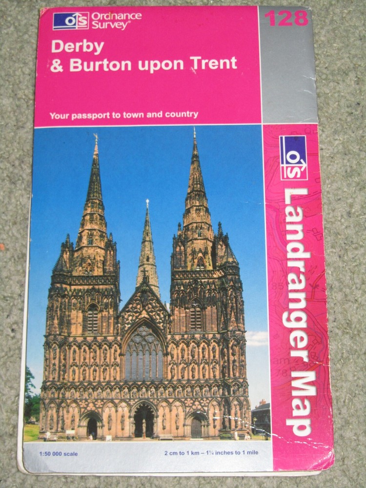OS Ordnance Survey Landranger Map Sheet 128 Derby & Burton on Trent – 2004