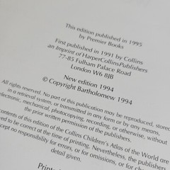 Collins Childrens Atlas of the World 1995 Hardback Book
