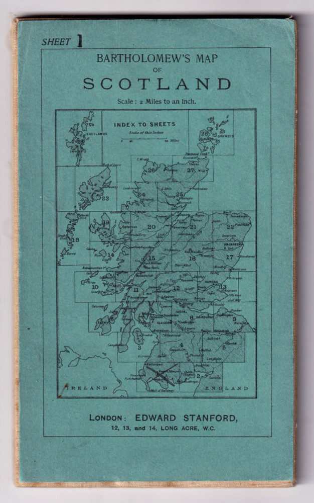 WIGTOWN – Bartholomew/Stanford Half Inch Map (cloth, antique)