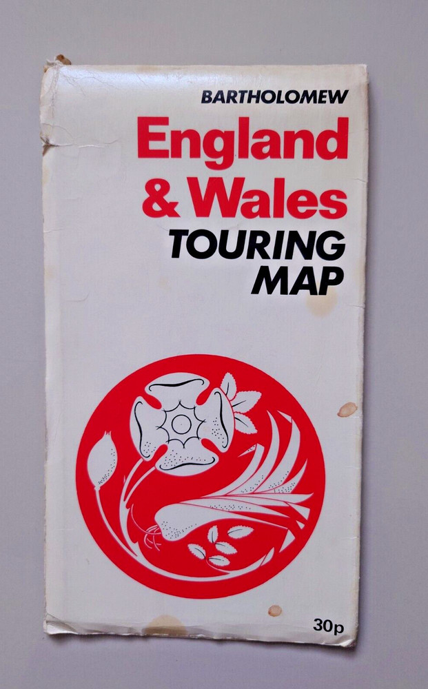 Vintage Bartholomew England & Wales Touring Map 1973 Edition