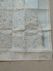OS National Grid 7th series sheet 126 Norwich linen-backed 1954