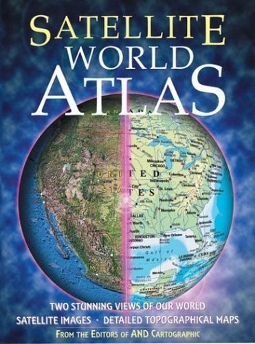 Satellite World Atlas Hardback Book The Fast Free Shipping