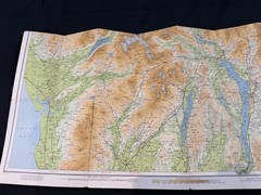 Bartholomew Cloth Map The Lake District Vintage Foldable