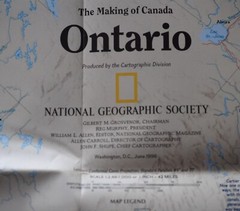 National Geographic Society Map: The Making of Canada – Ontario 1996