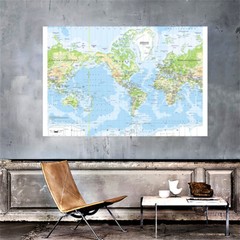 24*36in The World Wall Map Hanging Poster Home Office BS9