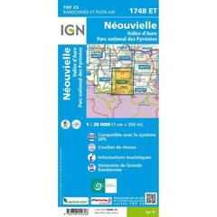 France 1:25K map 1748ET – Néouvielle / Vallée d’Aure / PNR des Pyrénées map