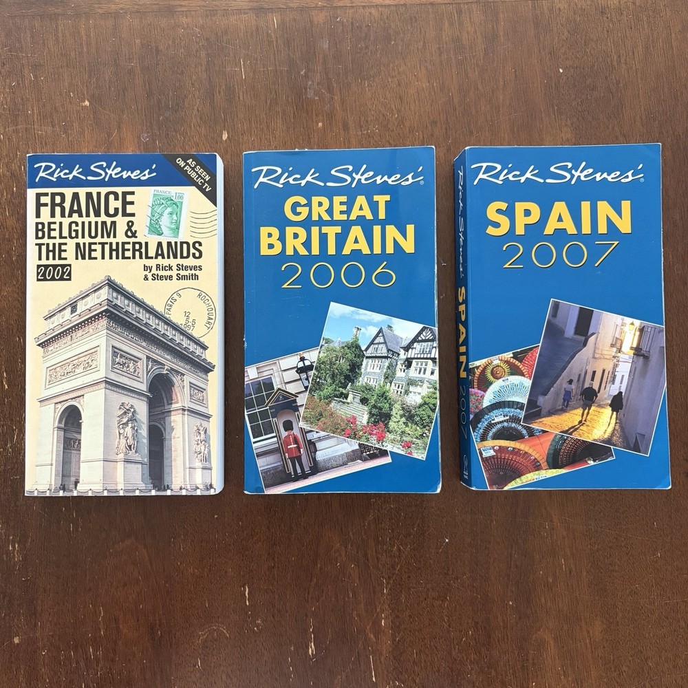 Rick Steves Europe 3 Book Lot Travel Skills Spain, Britain, France, Belgium