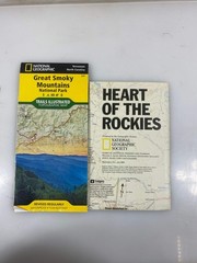 Lot of 2 Nat Geo North American Mountain Range Maps 1991-1995