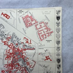 Vintage Official Varsity Map of the University and Colleges Cambridge UK