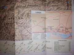 STANFORDS MAP – TIBET – Kathmandu – Lhasa Route Map 1 : 1 Million Scale