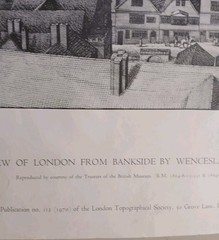 Very Rare Long view London bankside 1647 pub. no.112 Sheet 4 1970☆25×19needsfix☆