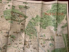 Vintage 1960’s Moscow Tourist MAP Illustrated. hotel guides & events calendar