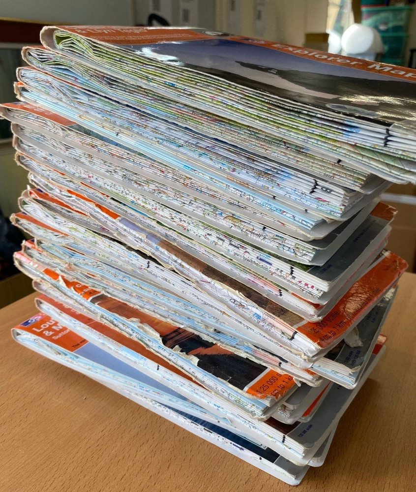 Ordnance Survey Explorer Maps, silver stripe covers. Choose one or more