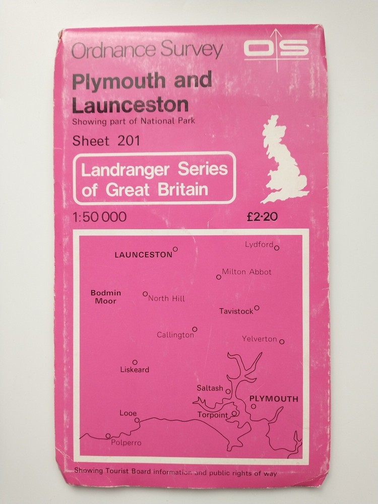 OS 1:50,000 Landranger Sheet 201 Plymouth and Launceston, 1981