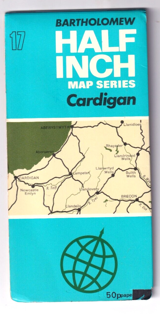 CARDIGAN – Bartholomew Half Inch Map