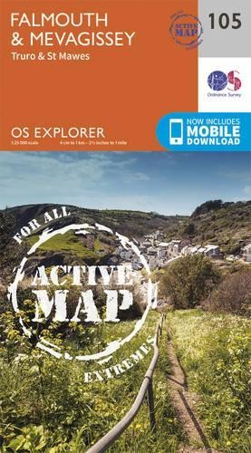 Falmouth and Mevagissey, Truro and St Mawes (Map) OS Explorer Active Map
