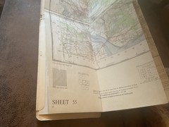 OS Ordnance Survey One Inch Paper Map, of Perth & Alloa, Sheet 55,1960