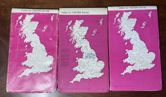 Job Lot 10 Vintage OS MAP LANDRANGER SHEETS, 1970s/1980s England, Scotland
