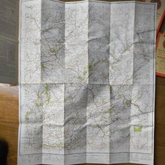 OS Ordnance Survey One Inch Cloth Map, Llandovery 140 1947