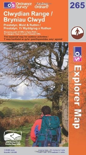 Clwydian Range, Prestatyn, Mold and Ruth… by Ordnance Survey Sheet map, folded