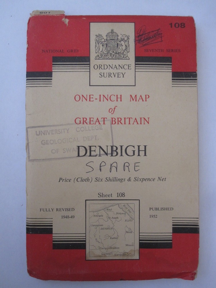 OS 1 inch Seventh Series / Sheet 108 Denbigh 1952