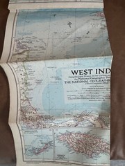 7 – National Geographic Society Maps. 5 American,1 West Indies &1 Europe C1950’s