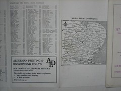 Cambridge city tourist map c1980, publisher Barnetts – very good condition