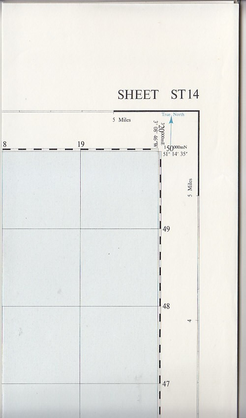 Ordnance Survey 1:25,000 First Series Map Sheet ST 14 Quantoxhead