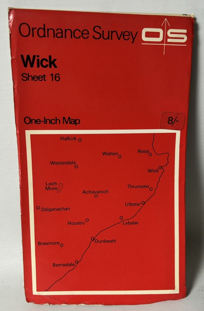 Ordnance Survey One Inch Map – Wick – Sheet 16 – 1969