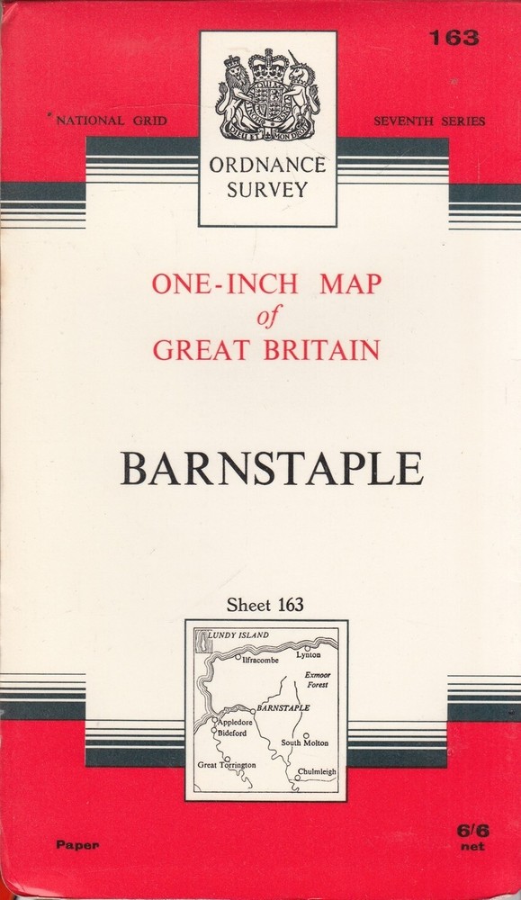 Barnstaple. Sheet 163 One-Inch Map – Ordnance Survey – Good – Map