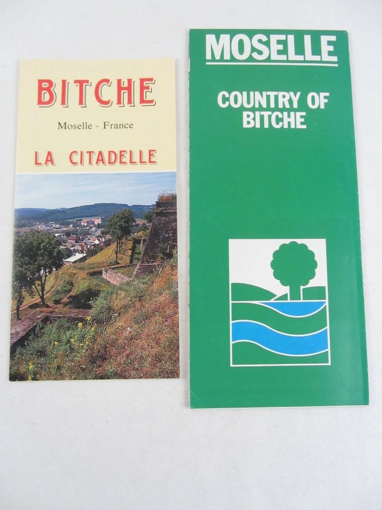 2 Lot BITCHE Moselle FRANCE La Citadelle brochure & County drawn Map Information