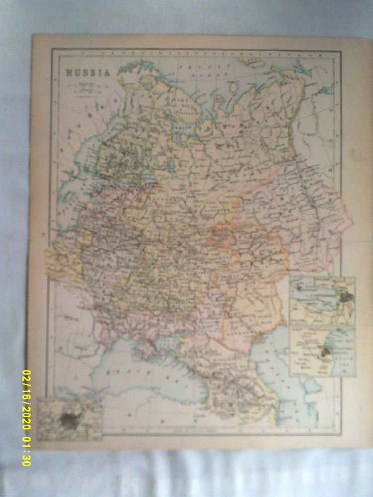 Antique Map. RuSSIA. c1900. VG.