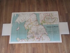 1940s GW Bacon Map Of England & Wales – 2 Maps & Routeguide Inside Slipcase