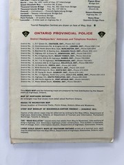 Vintage 1968 Ontario Canada Fold Out Paper Map Travel