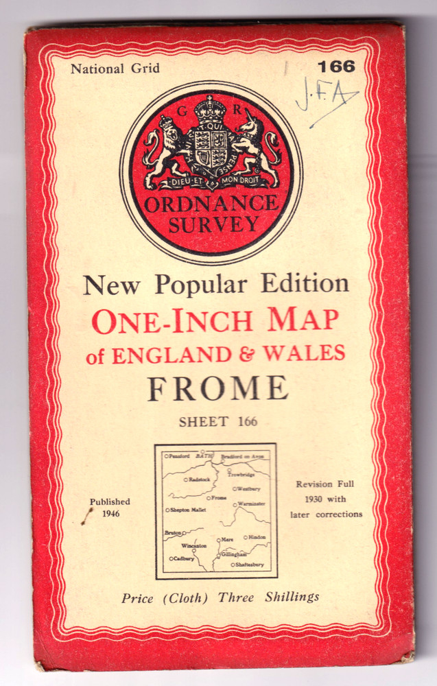 FROME – Ordnance Survey New Popular Edition One Inch Map (cloth)