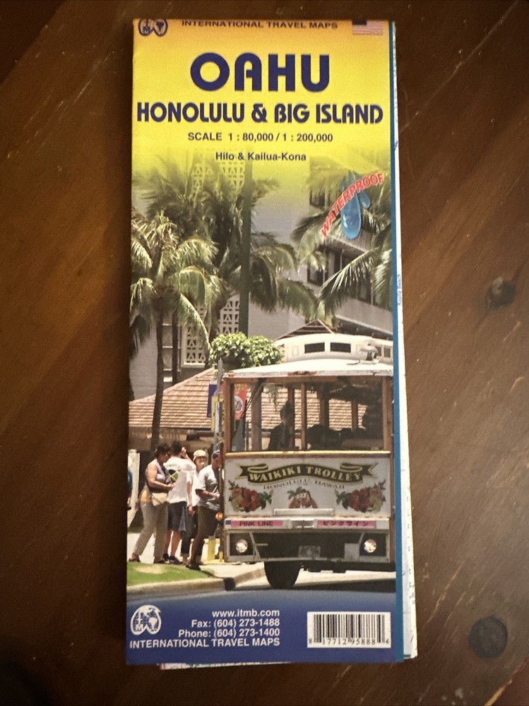 OAHU, HONOLULU & BIG ISLAND TRAVEL REFERENCE MAP By Itmb Publishing *BRAND NEW*
