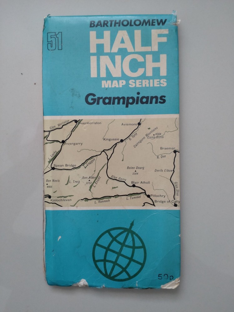 Vintage Bartholomew Half Inch Map Series – No.51 Grampians 1971
