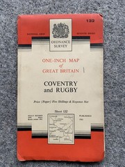 One Inch Ordnance Survey Map Sheet 132 Coventry & Rugby – paper – published 1961