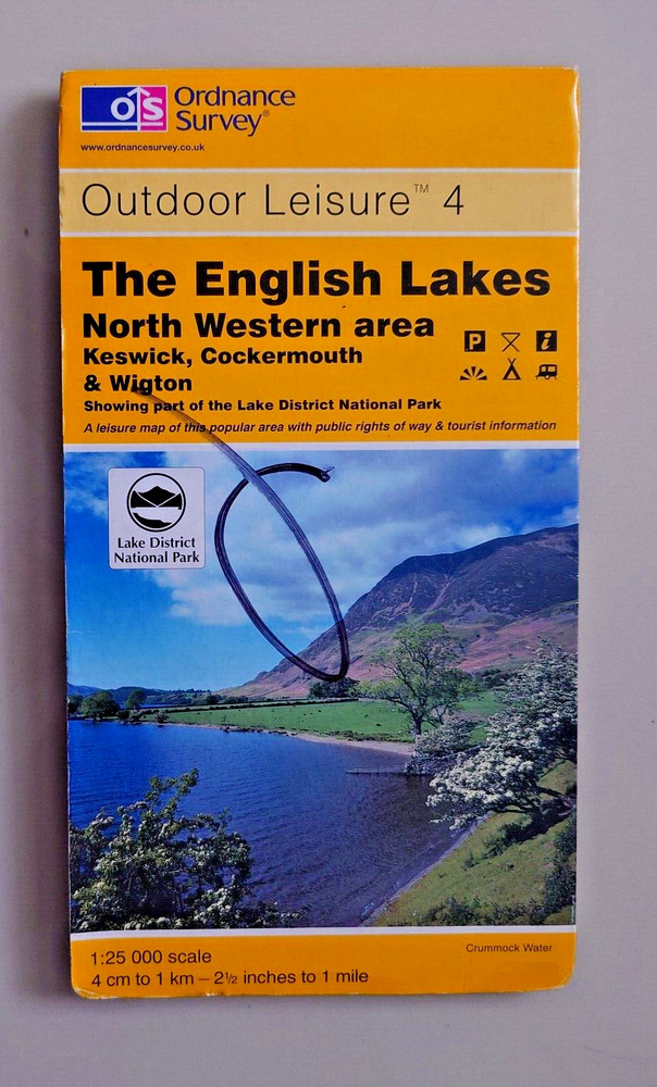 OS Outdoor Leisure Map No: 4 The English Lakes North Western Area 1998