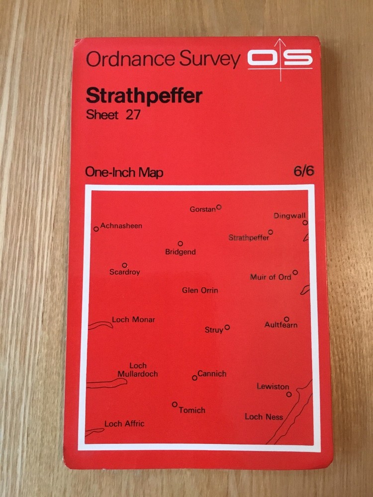 1969 Ordnance Survey One Inch Map 27 Strathpeffer (inc Aultfearn , Tomich )