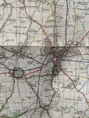 One Inch Ordnance Survey Map Sheet 122 Melton Mowbray- paper – published 1962