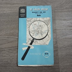 Vintage Ordnance Survey 2.5 Inch Map Sheet SS 20 Bude Cornwall 1965 Folded
