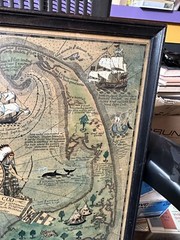 1926 COULTON WAUGH “A MAP OF CAPE COD” HAND PAINTED COLORS IN FRAME