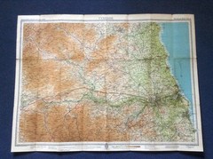 Bartholomew’s Half Inch Cloth Backed Map Sheet 2 – TYNESIDE – 1930s – FREE POST