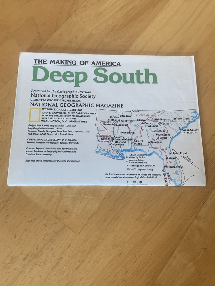 National Geographic The Making of Americe Deep South Map Magazine 1983