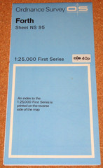 UK ORDNANCE SURVEY First Series (1:25000) Map NS95 – Forth, West Lothian