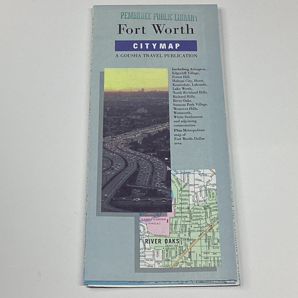 H.M. Gousha Fort Worth City Map Folded Travel Map