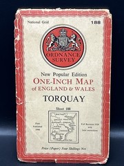 Ordnance Survey Map Vintage 1946 Of Torquay Paper Map New Popular Edition